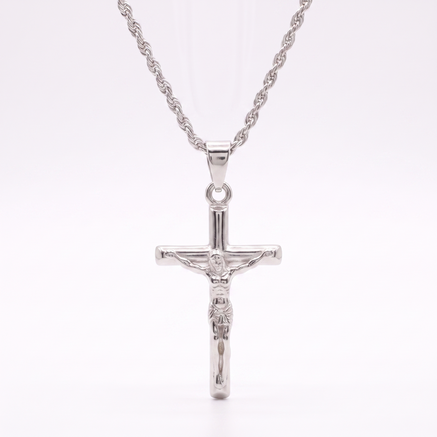 Christus Kreuzkette - Edelstahl