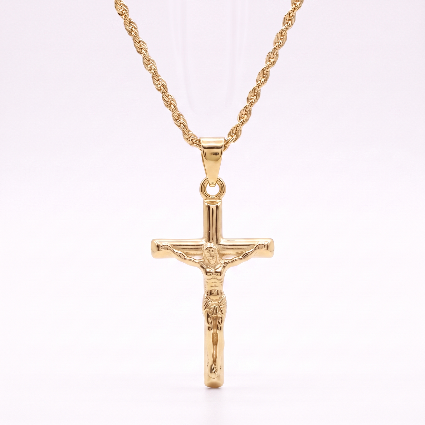Christus Kreuzkette - Edelstahl